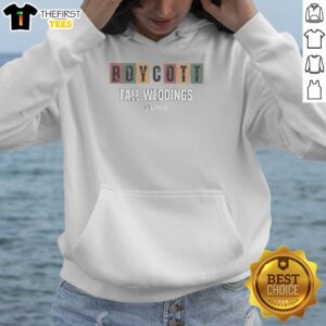 Premium Boycott Fall Weddings LAFB Hoodie in autumn colors, perfect for cozy wedding events and seasonal wear.