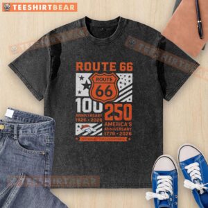 Awesome Denver Broncos Route 66 Centennial 100th Anniversary T-shirt celebrating 250 years of America, 1926-2026.