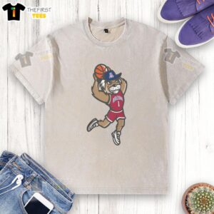 Alt Text: Top Arizona Wildcats Dunking Wilbur Washed T-Shirt featuring vibrant graphics and a comfortable fit for fans.