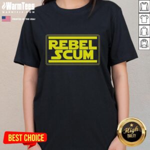 Alt Text: Awesome Rebel Scum Inspired by Star Wars Logo Ladies Tee - Stylish graphic t-shirt for Star Wars fans.