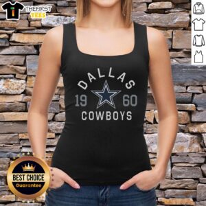 Official Dallas Cowboys Heritage Print Tank Top featuring team logo and vintage design, perfect for fans and summer wear.