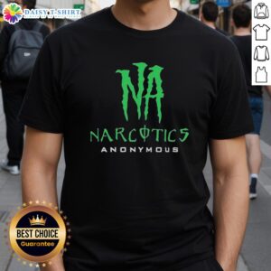 Top Narcotics Anonymous logo t-shirt featuring bold design and vibrant colors for recovery support and awareness.