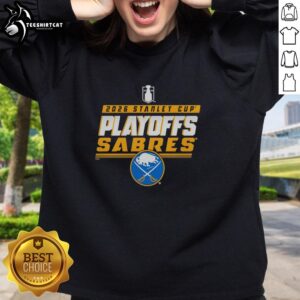 Vintage Buffalo Sabres sweatshirt for the 2026 Stanley Cup Playoffs, showcasing team pride and hockey spirit.
