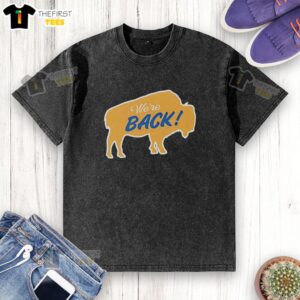 Buffalo Sabres washed t-shirt in navy blue, featuring a retro design, perfect for fans celebrating the team's return.