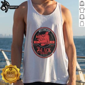 Nice Get Legless Black Knight Old English Ale tank top featuring a bold graphic design, perfect for beer enthusiasts.