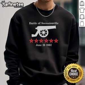 Alt Text: Hot The Battle of Secessionville Civil War cannon sweatshirt design since 1862, featuring historic battle imagery.