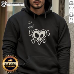 WWE Shotzi Blackheart signature hoodie displayed on a hanger, featuring vibrant colors and unique design elements.
