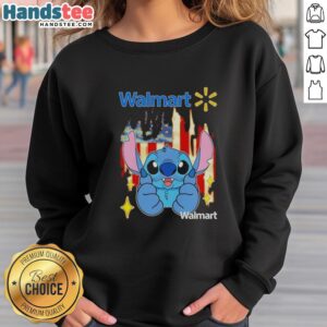 Stylish Nice Stitch Like Walmart USA Flag Sweatshirt featuring vibrant colors and a comfortable fit for casual wear.
