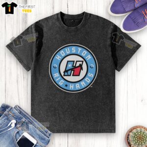 Nice Houston Rig Hands basketball players in Big3 logo washed t-shirt, showcasing team spirit and style on the court.