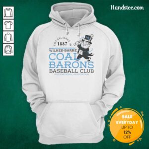 Original Wilkes-Barre Coal Barons Baseball hoodie, celebrating the 1887 International Association Club heritage.