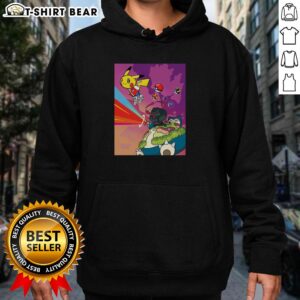 Colorful Nice Pikachu Kanye Graduation Mashup Parody Hoodie featuring Pikachu in a graduation cap and Kanye West's style.