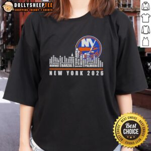 Alt Text: Official NHL New York Islanders X Skyline City Ladies Tee featuring team logo and city skyline design.