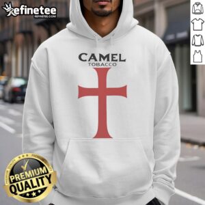 Good Camel Tobacco graphic hoodie with a vibrant red Templar design, perfect for casual wear and tobacco enthusiasts.