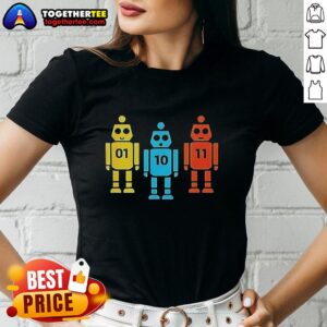 Alt Text: Awesome Christian Hubicki Robot Ladies Tee featuring a unique design on a stylish t-shirt for fans of robotics.