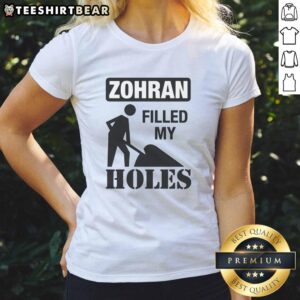 Awesome The Mayor Filled My Holes Ladies Tee in vibrant colors, showcasing a stylish design for women's casual wear.