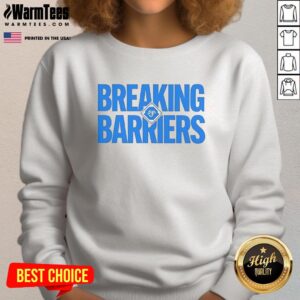 Nice Jacksonville Jumbo Shrimp Breaking Barriers sweatshirt featuring vibrant design and team logo, perfect for fans.