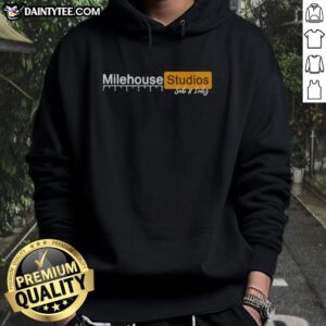 Cozy Nice Milehouse Studios hoodie in a stylish design, perfect for casual wear and showcasing creativity.