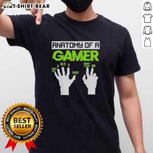 Official Anatomy Of A Gamer T-Shirt featuring a fun graphic design and gaming-themed elements for enthusiasts.