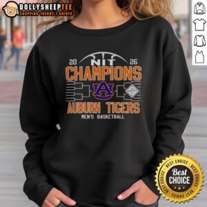 Official Auburn Tigers Men's Basketball NIT 2026 Champions Sweatshirt featuring team logo and championship design.