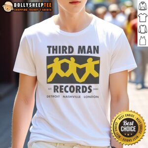 Awesome Third Man Records T-Shirt featuring Detroit, Nashville, London, established 2001, perfect for music fans.
