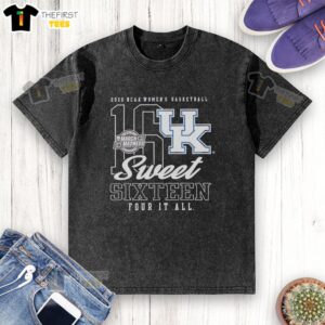 Official Kentucky Wildcats Women's Basketball 2026 NCAA Sweet Sixteen March Madness washed t-shirt with team logo.