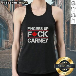 Premium Fingers Up Fck Carney Tank Top featuring bold graphic design, perfect for casual summer wear.
