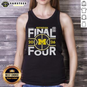 Good Michigan Wolverines NCAA Final Four 2026 Men's March Madness tank top featuring bold team graphics.