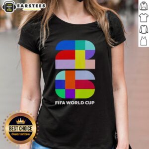 FIFA 2026 World Cup color logo emblem on a stylish ladies tee, perfect for fans and fashion enthusiasts.