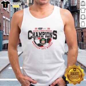 Nice Genero Adran Premier Champions 25/26 Wrexham AFC Women tank top showcasing team pride and vibrant colors.