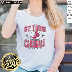 Hot St. Louis Cardinals Major League Baseball Cooperstown Diamond Ladies Tee showcasing team logo and stylish design.