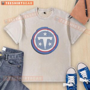 Alt Text: Good Tennessee Titans Rivet Logo Washed T-Shirt featuring a vintage design and team colors for loyal fans.
