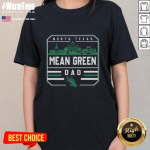 Original North Texas Mean Green Dad Campus Ladies Tee in vibrant green, perfect for fans and casual wear.
