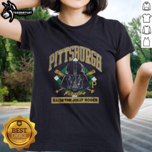 Awesome Star Wars X Pittsburgh Pirates Dark Side Ladies Tee featuring a stylish design for fans of both franchises.