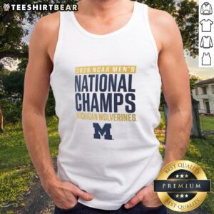 Alt Text: Men's basketball national champions 2026 tank top featuring Michigan Wolverines logo and design.