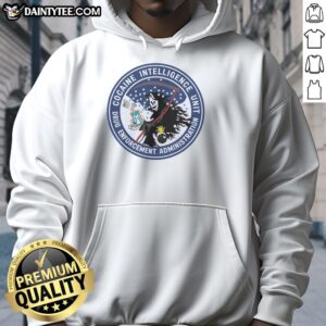 Stylish Nice Cocaine Intelligence Unit DEA hoodie featuring a bold graphic, perfect for streetwear and drug enforcement fans.
