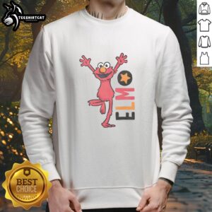 Cozy Nice Sesame Street Elmo cartoon text sweatshirt featuring colorful graphics and a fun design for kids.