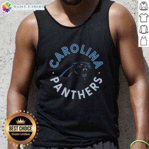 Top Carolina Panthers Circle Tank Top featuring bold team logo, perfect for game day and casual wear.