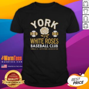 Nice York White Roses Baseball Club Estd 1884 T-Shirt featuring vintage design and classic white rose graphics.
