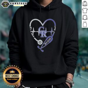 Hot Colorado Rockies hoodie featuring a stethoscope and heartbeat design, perfect for medical professionals and nature lovers.