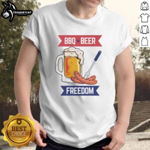 Official BBQ and Beer Freedom T-Shirt featuring a bold graphic design for grilling and beer enthusiasts.