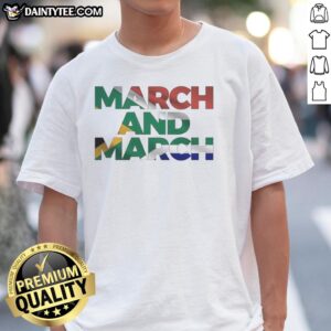 Original March And March South African Flag T-Shirt featuring vibrant colors and bold design, perfect for proud South Africans.