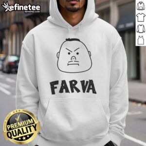 Alt Text: Cartoon drawing of a big-headed character in a hoodie celebrating at an Awesome Farva Bachelor Party.