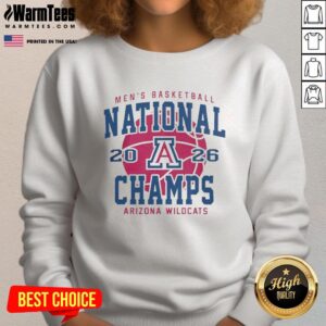 Hot Arizona Wildcats 2026 NCAA Men's Basketball Championship Game sweatshirt in Indianapolis, Indiana, featuring vibrant team colors.