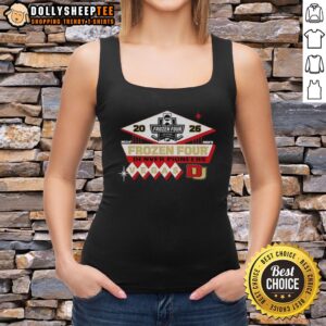Alt Text: Official Denver Pioneers Men's Hockey 2026 NCAA Frozen Four Vegas logo tank top featuring vibrant team colors.