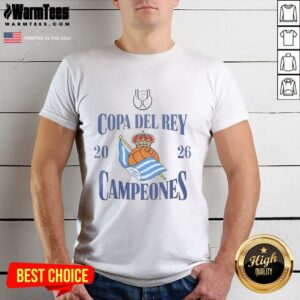 Awesome Real Sociedad Copa Del Rey Campeones 2026 T-Shirt featuring team colors and championship graphics.