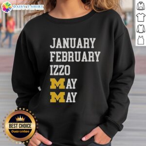 Hot Michigan Wolverines January February Izzo May sweatshirt featuring team logo and vibrant colors.