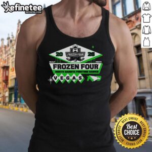 Alt Text: Official North Dakota Fighting Hawks men's hockey 2026 NCAA Frozen Four Vegas logo tank top design.
