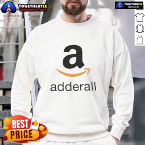 Top Adderall logo parody sweatshirt featuring a humorous design, perfect for fans of quirky fashion and parody apparel.
