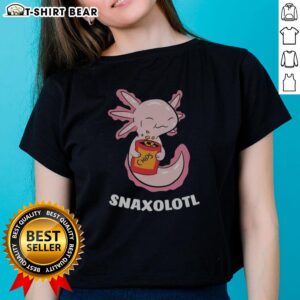 Pretty Snaxolotl Chips ladies tee featuring a cute axolotl design and vibrant colors, perfect for casual wear.