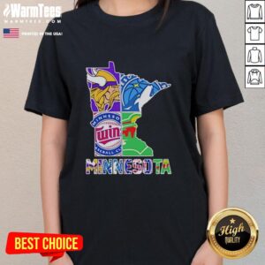 Hot Minnesota Sports Teams graphic on a stylish ladies tee, perfect for fans showing team pride in Minnesota.